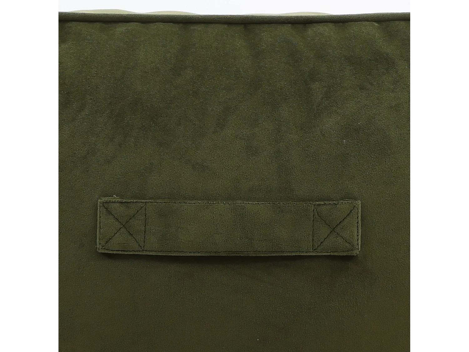 Pouf fauteuil velours vert olive - NATALIA