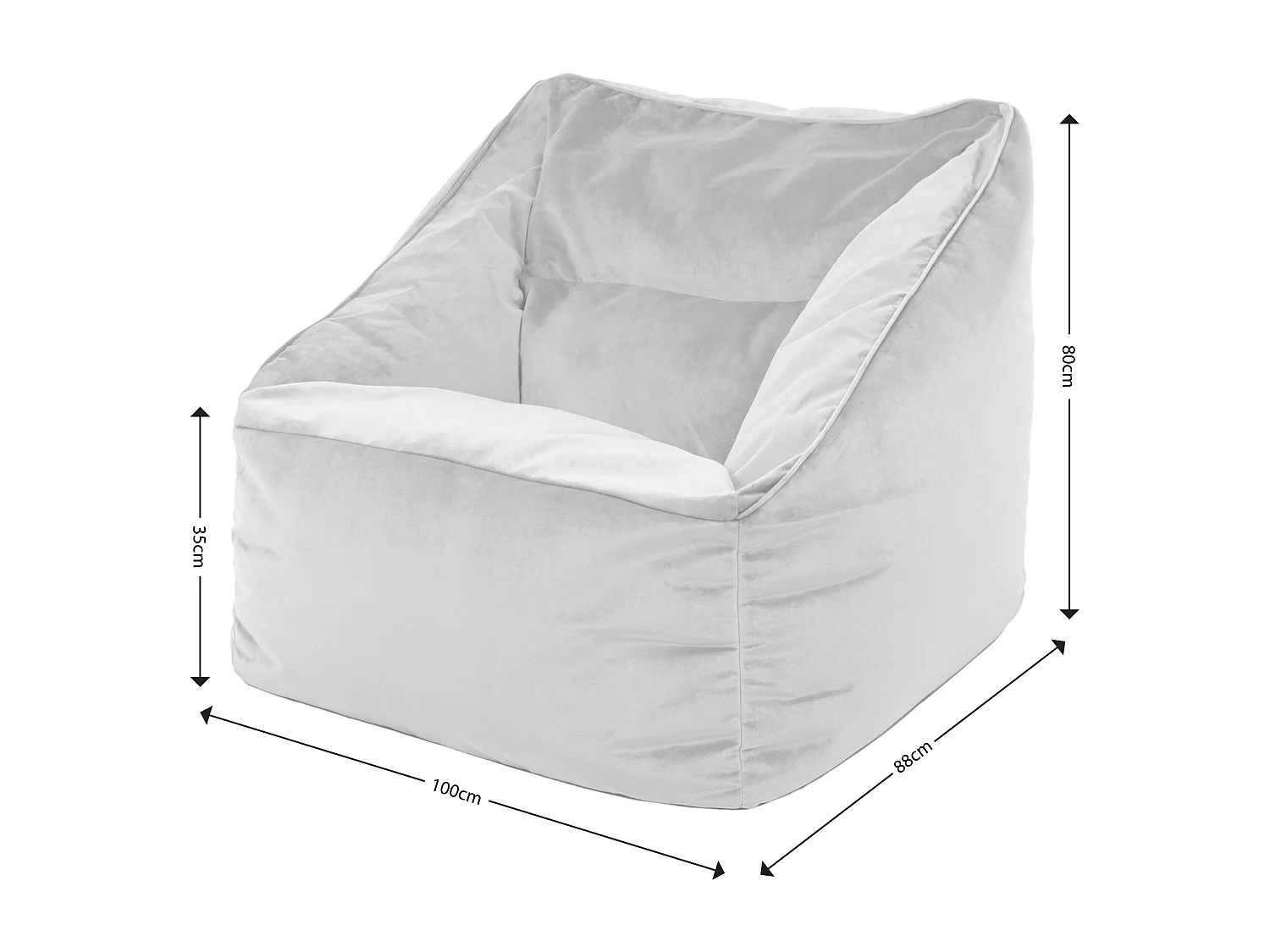 Pouf fauteuil velours vert olive - NATALIA