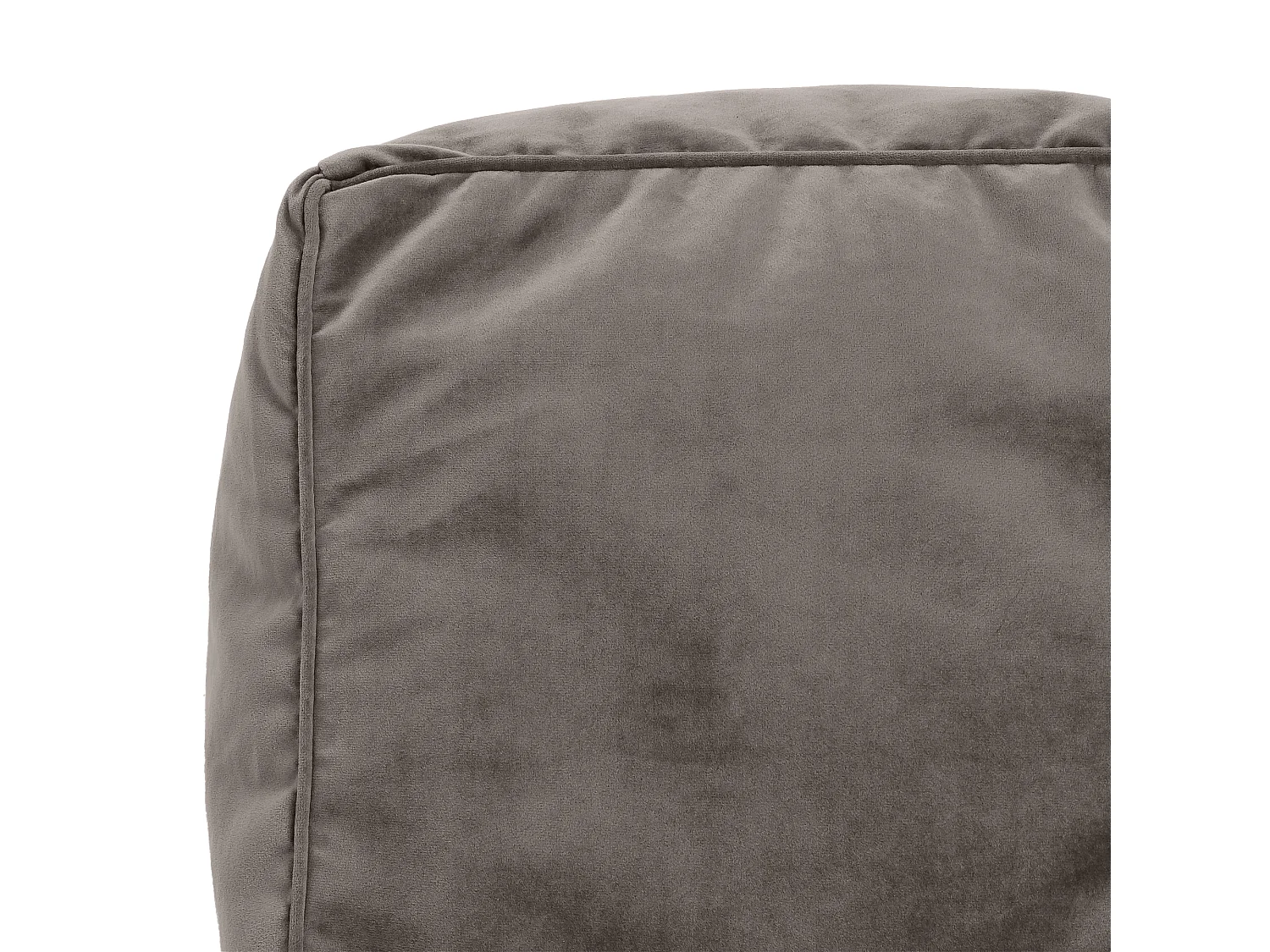 Pouf fauteuil avec repose-pied velours gris anthracite - SIRENA