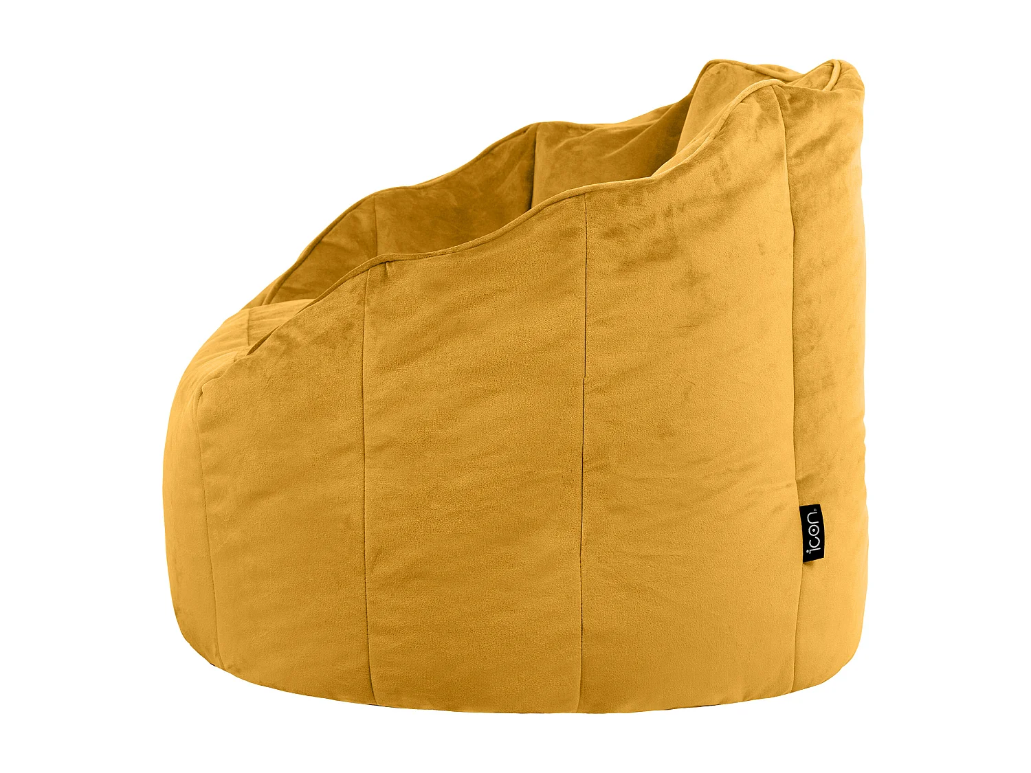 Pouf fauteuil velours jaune ocre - SIRENA