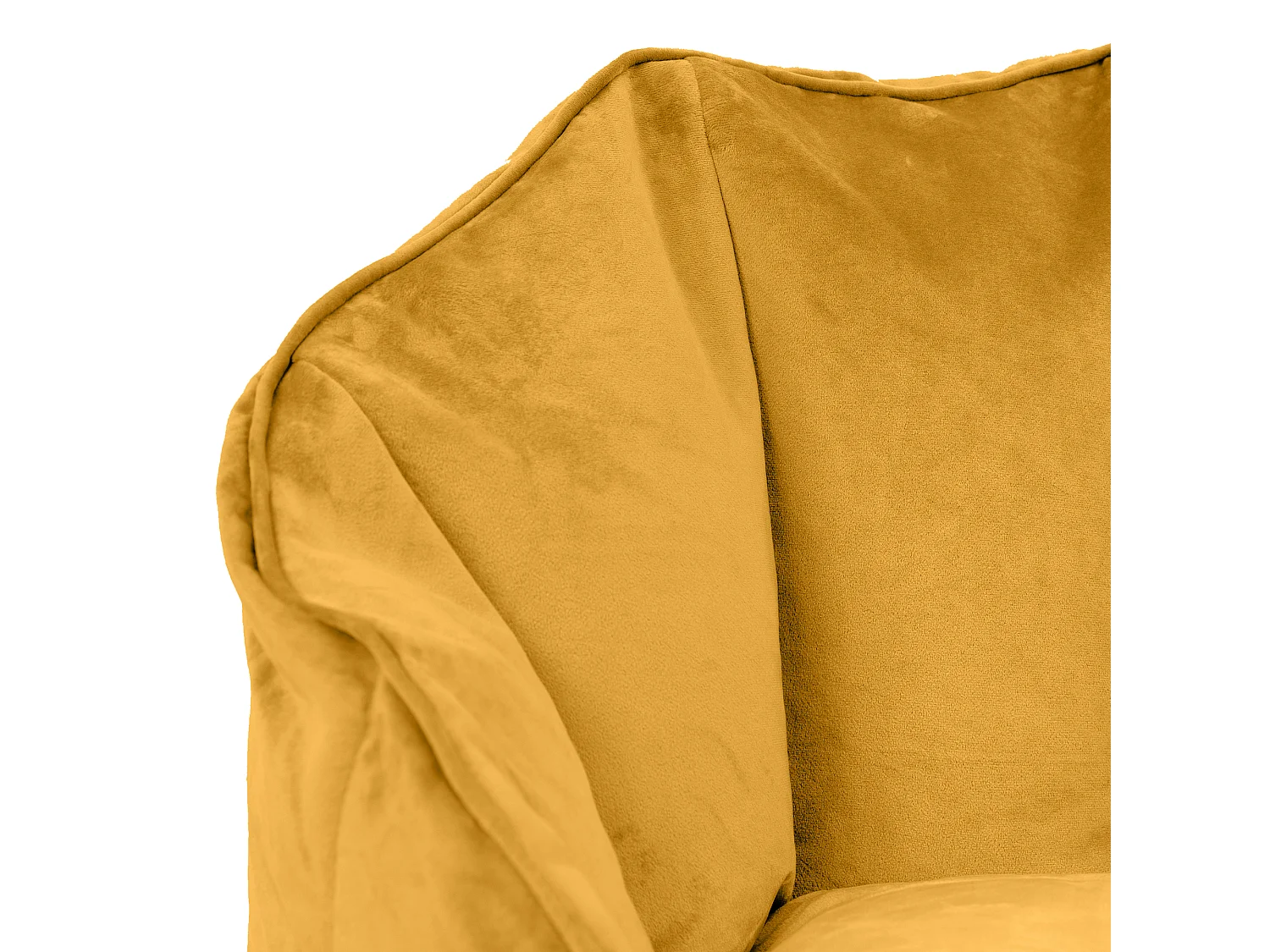 Pouf fauteuil velours jaune ocre - SIRENA