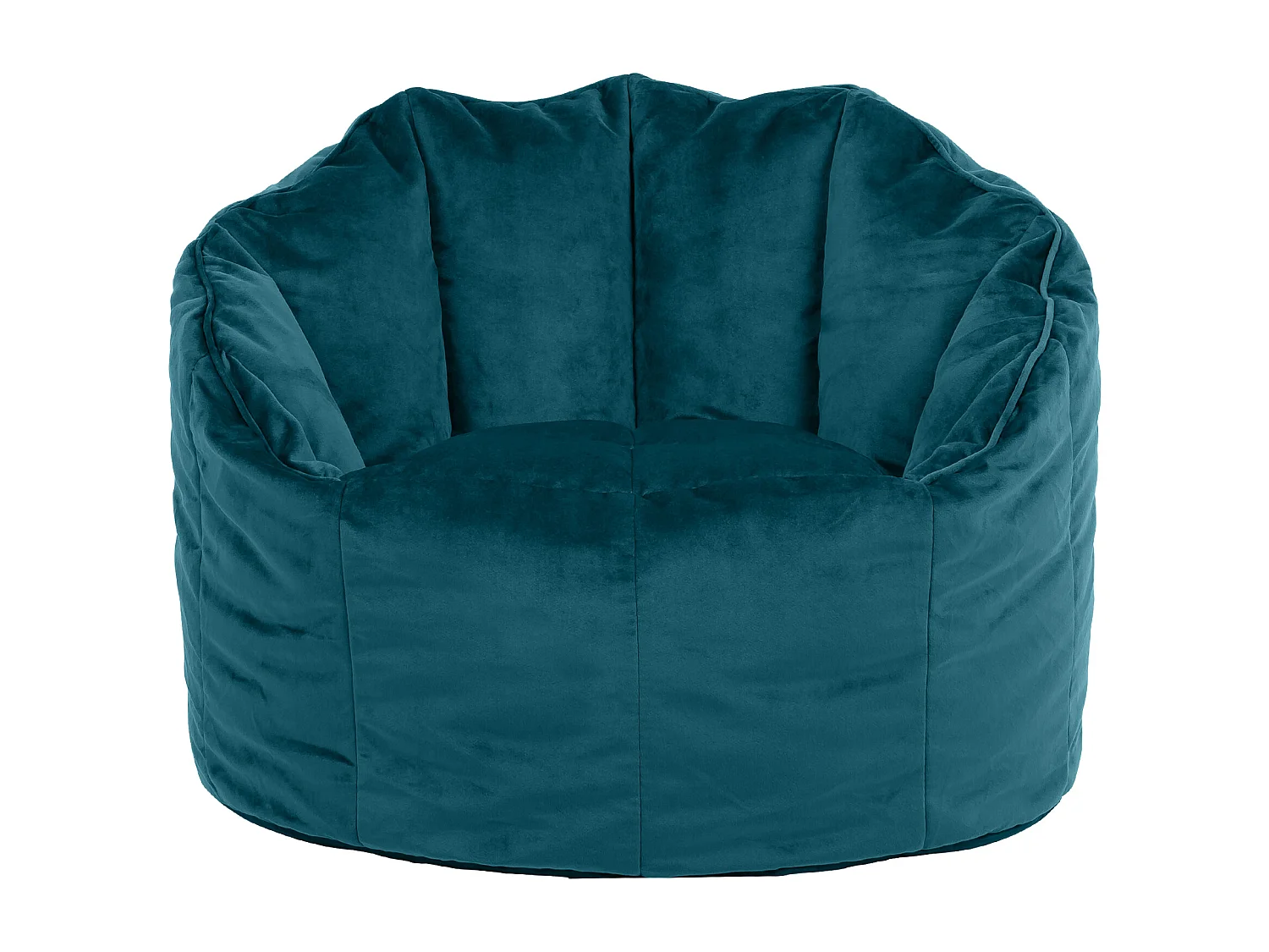 Pouf fauteuil velours bleu canard - SIRENA