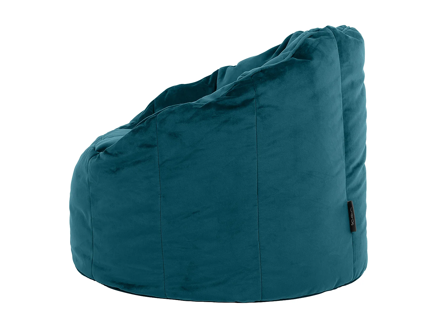 Pouf fauteuil velours bleu canard - SIRENA
