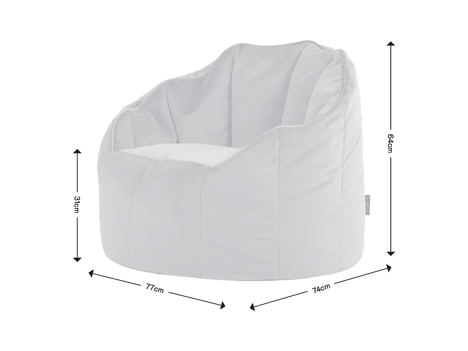 Pouf fauteuil velours bleu canard - SIRENA