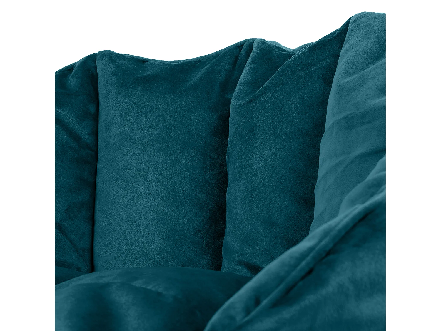 Pouf fauteuil velours bleu canard - SIRENA