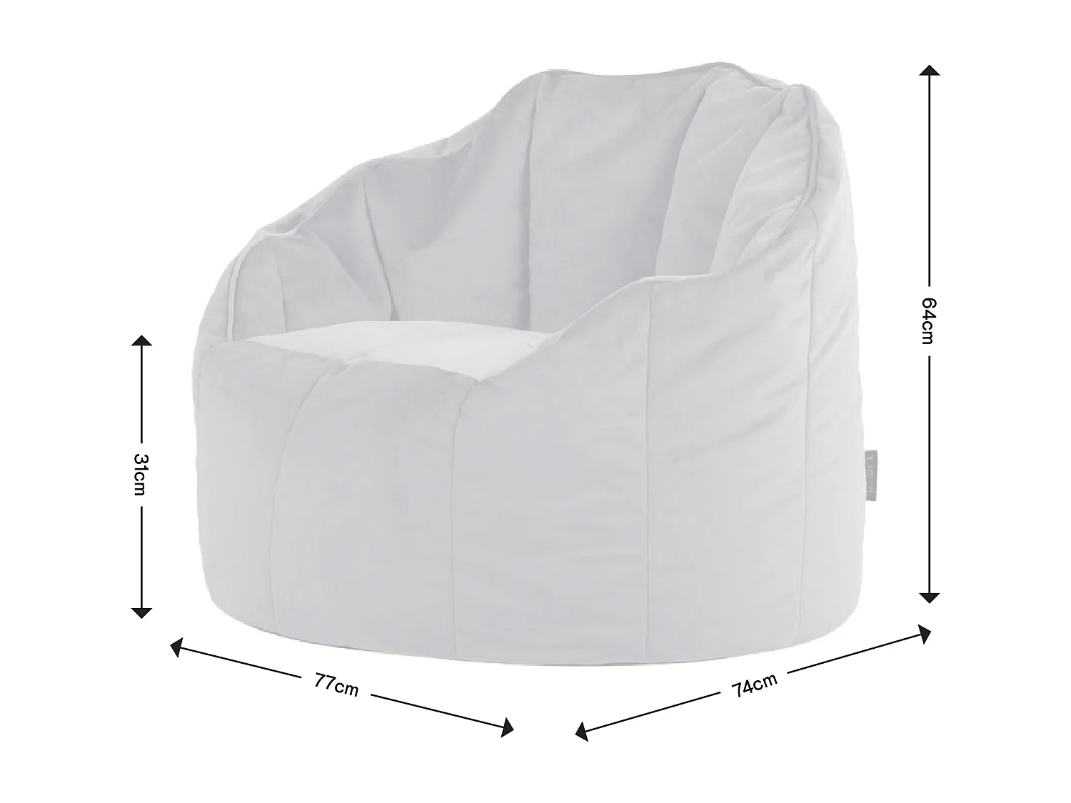 Pouf fauteuil velours bleu canard - SIRENA