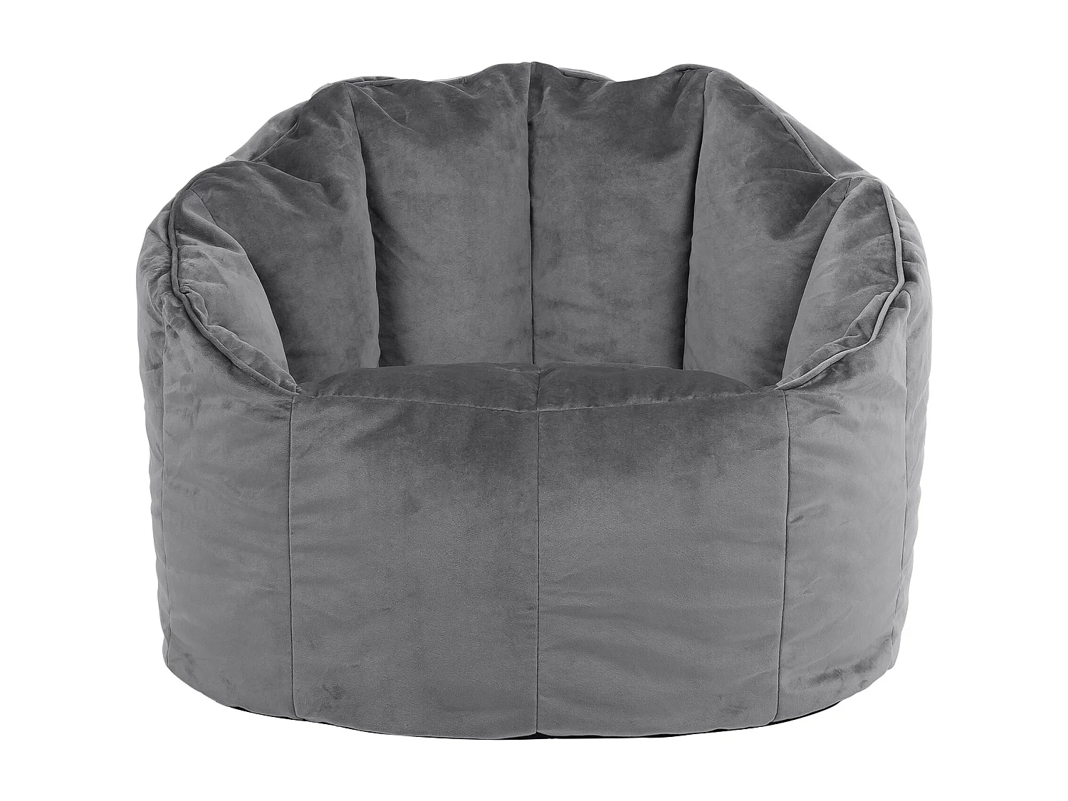 Pouf fauteuil velours gris anthracite - SIRENA