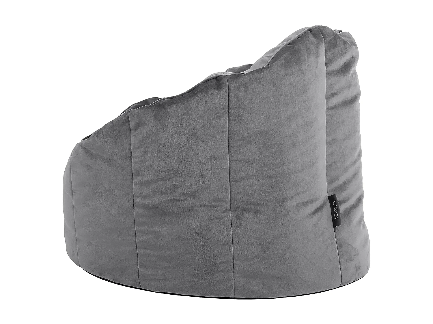 Pouf fauteuil velours gris anthracite - SIRENA