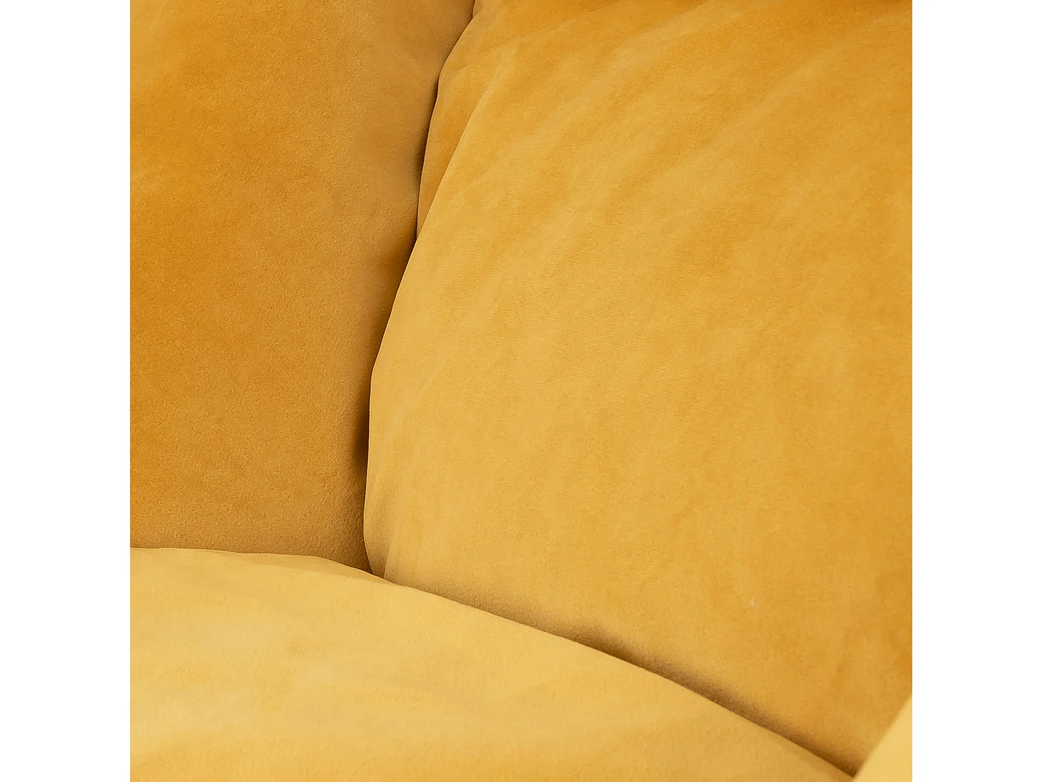 Pouf fauteuil velours jaune ocre - NATALIA