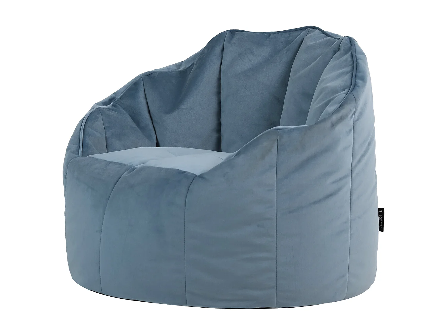 Pouf fauteuil velours bleu minéral - SIRENA
