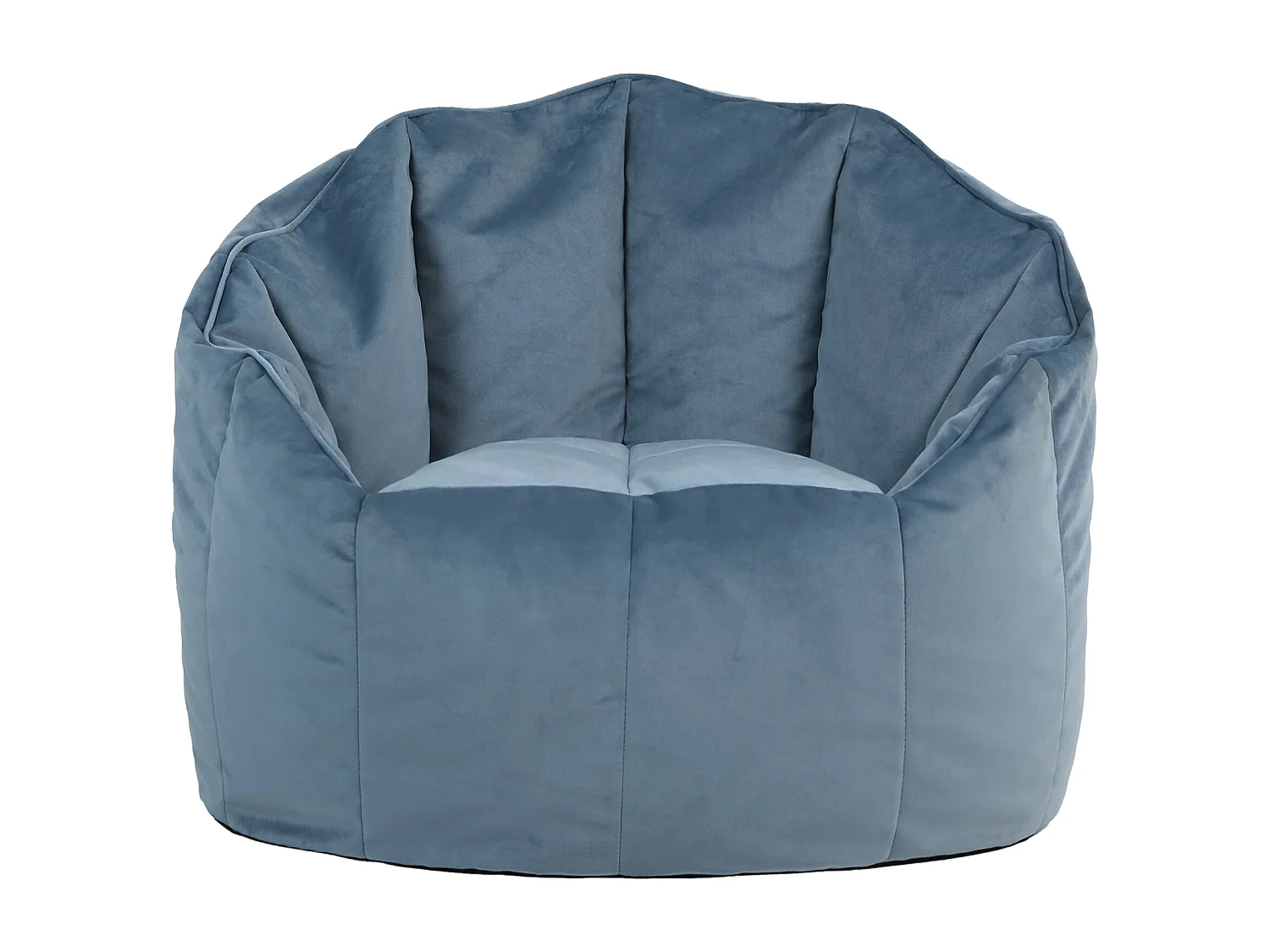 Pouf fauteuil velours bleu minéral - SIRENA