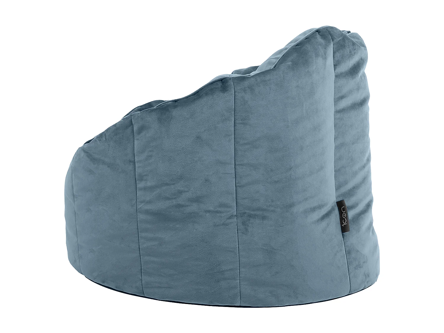 Pouf fauteuil velours bleu minéral - SIRENA