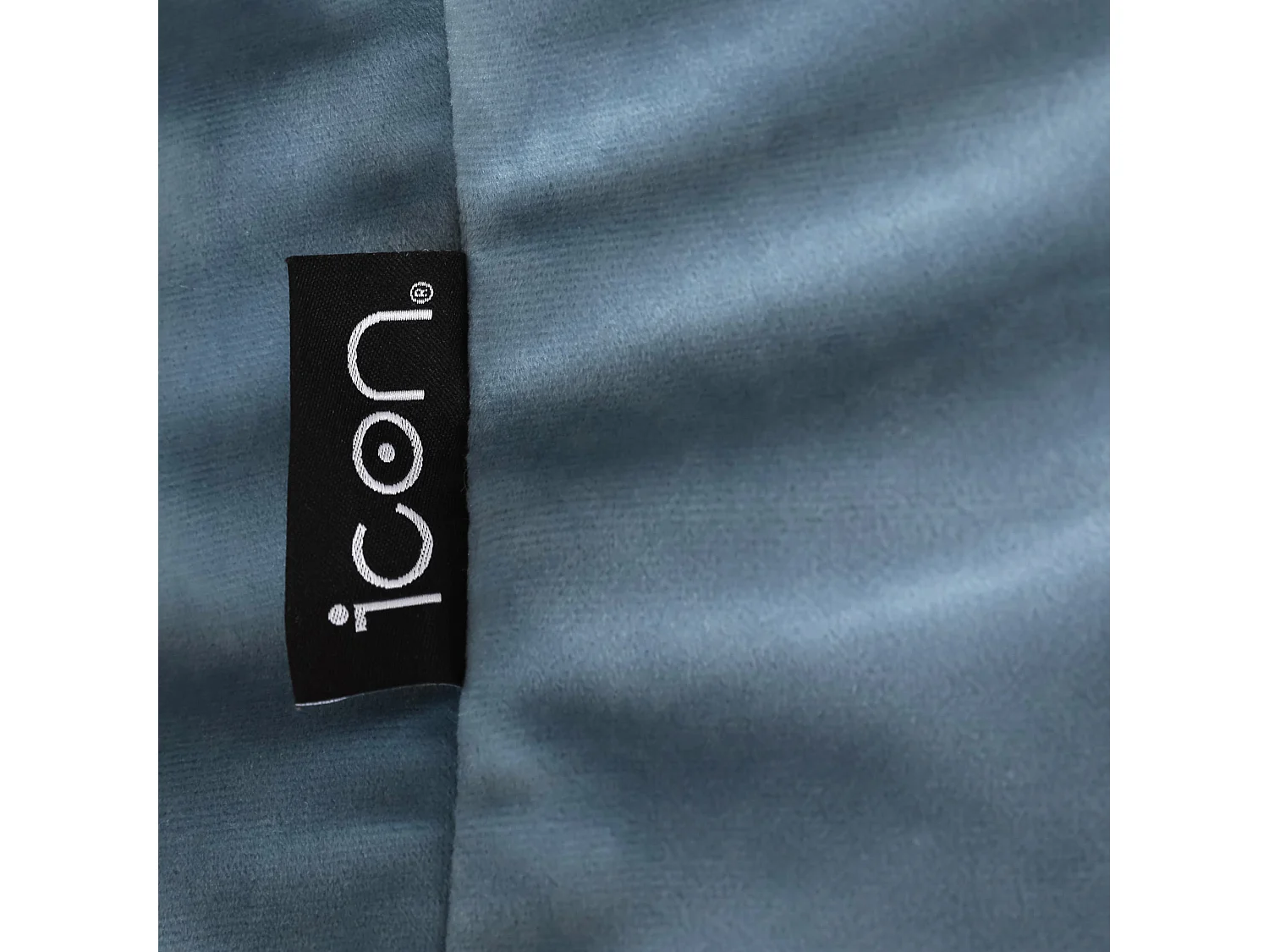 Pouf fauteuil velours bleu minéral - NATALIA