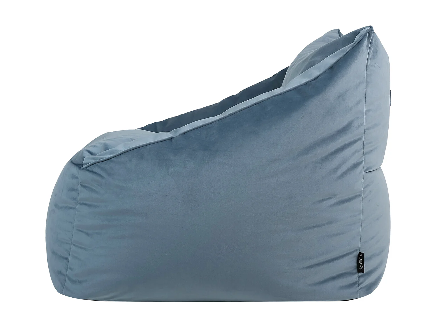 Pouf fauteuil velours bleu minéral - NATALIA