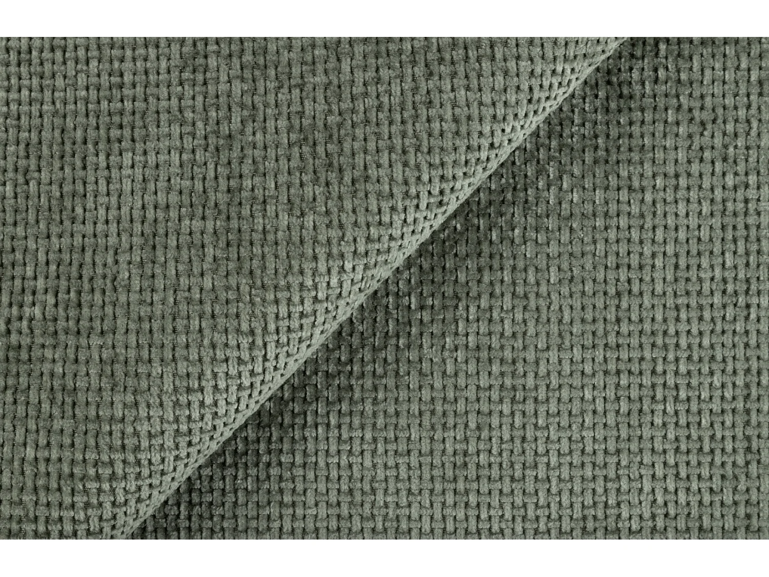 Canapé convertible trois places - tissu chenille vert - DANDELINO