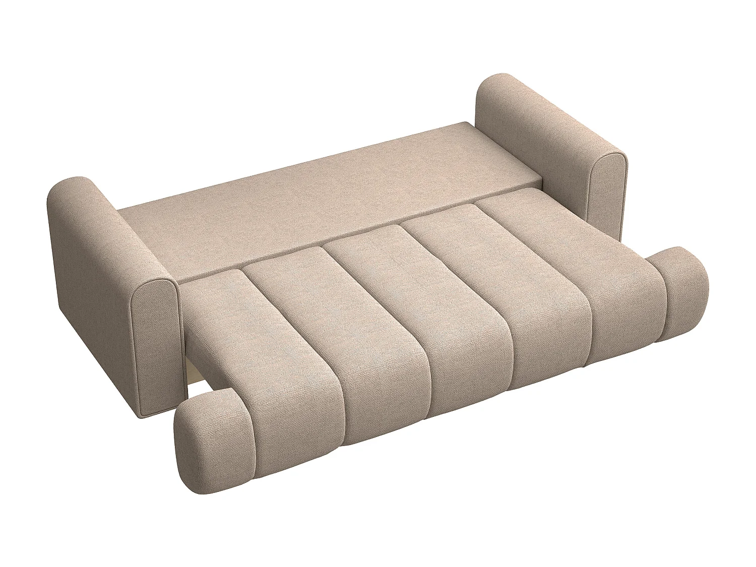 Driezits slaapbank - beige chenille stof - DANDELINO