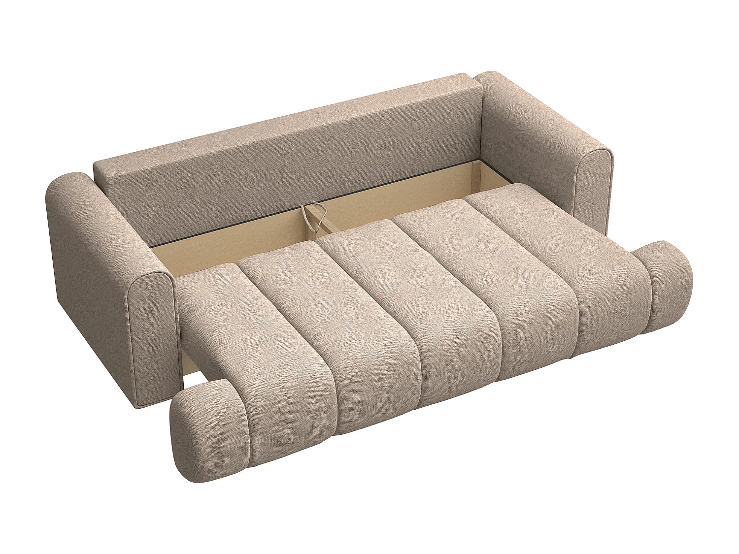 Driezits slaapbank - beige chenille stof - DANDELINO