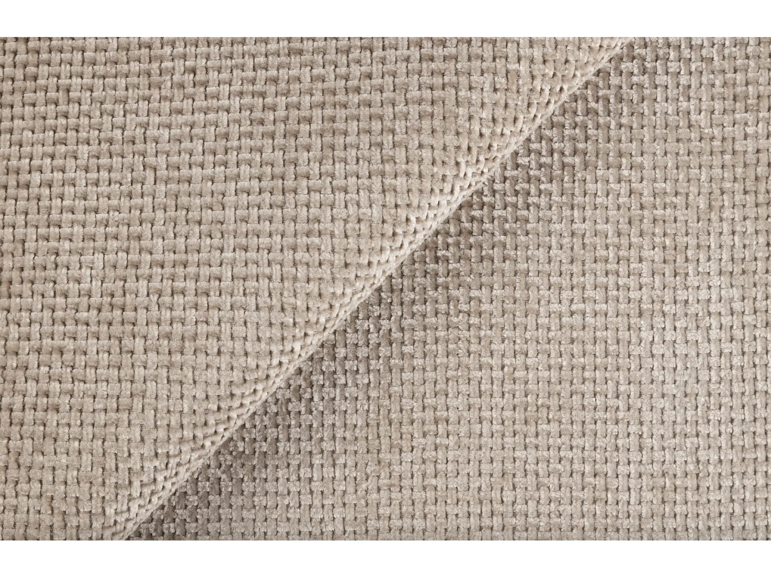 Canapé convertible trois places - tissu chenille beige - DANDELINO