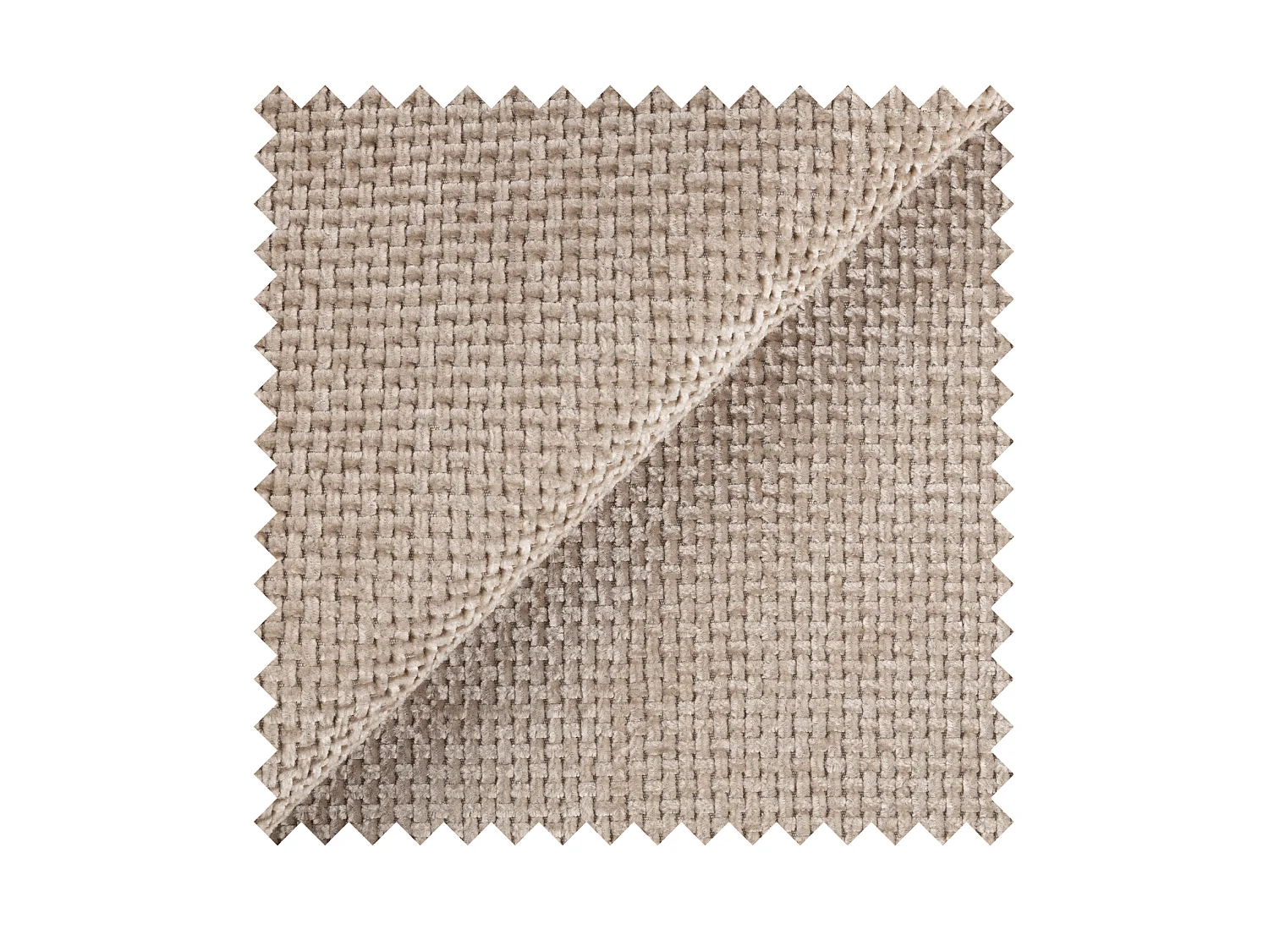 Canapé convertible trois places - tissu chenille beige - DANDELINO