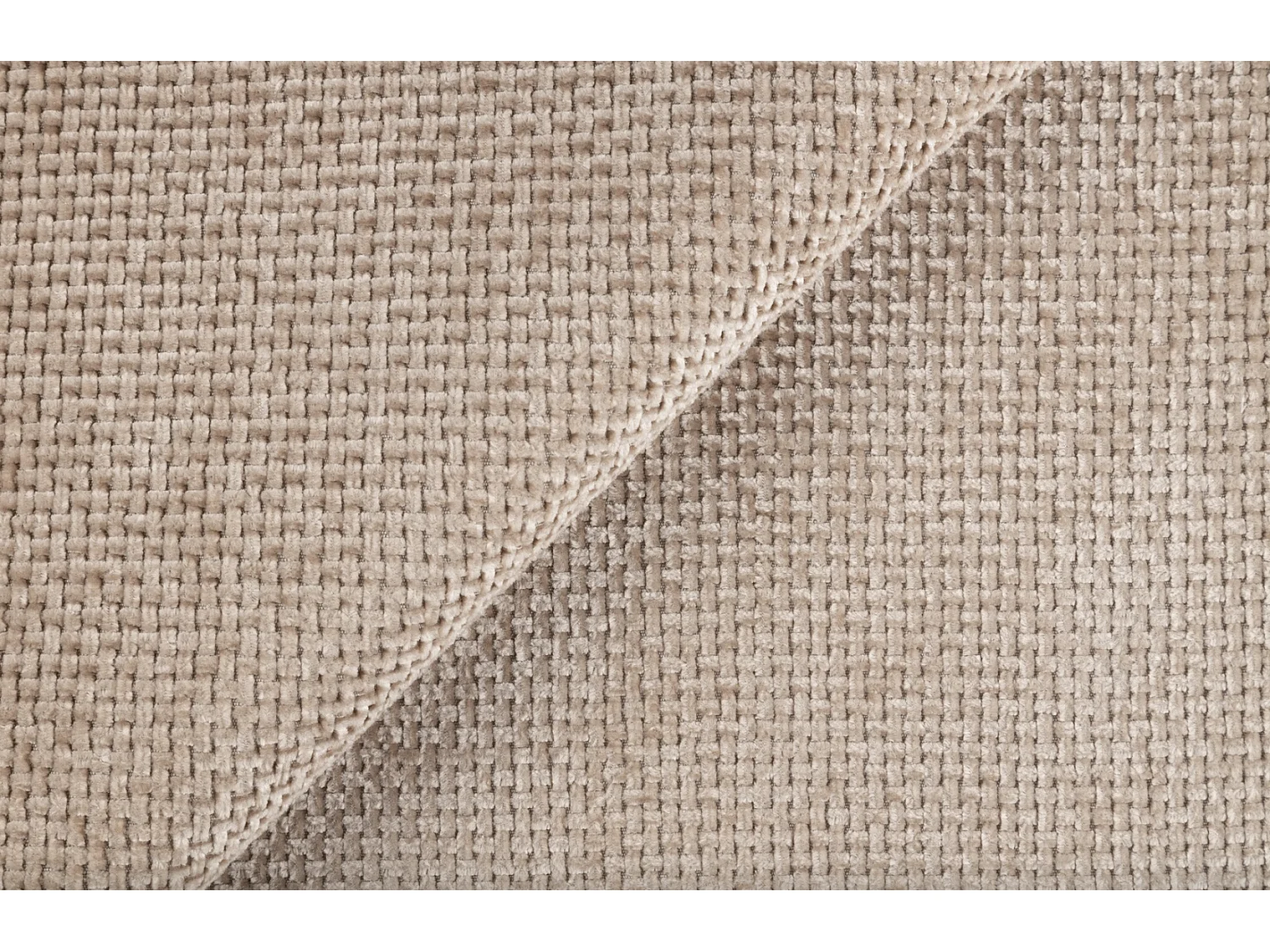 Canapé convertible trois places - tissu chenille beige - DANDELINO