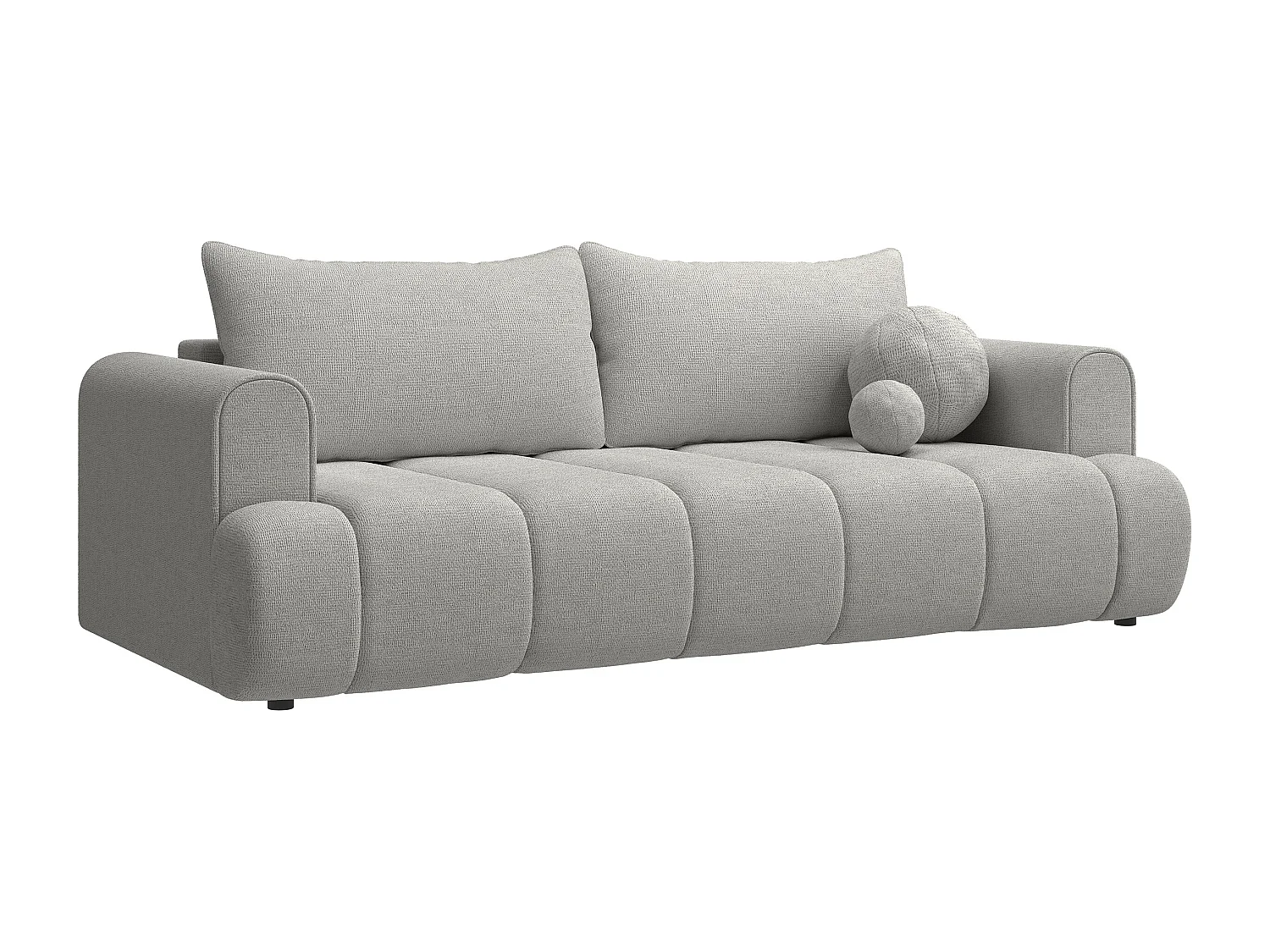 Canapé convertible trois places - tissu chenille gris - DANDELINO