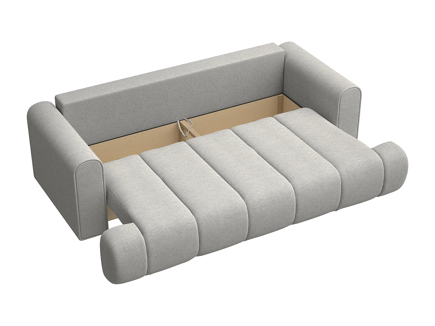 Canapé convertible trois places - tissu chenille gris - DANDELINO