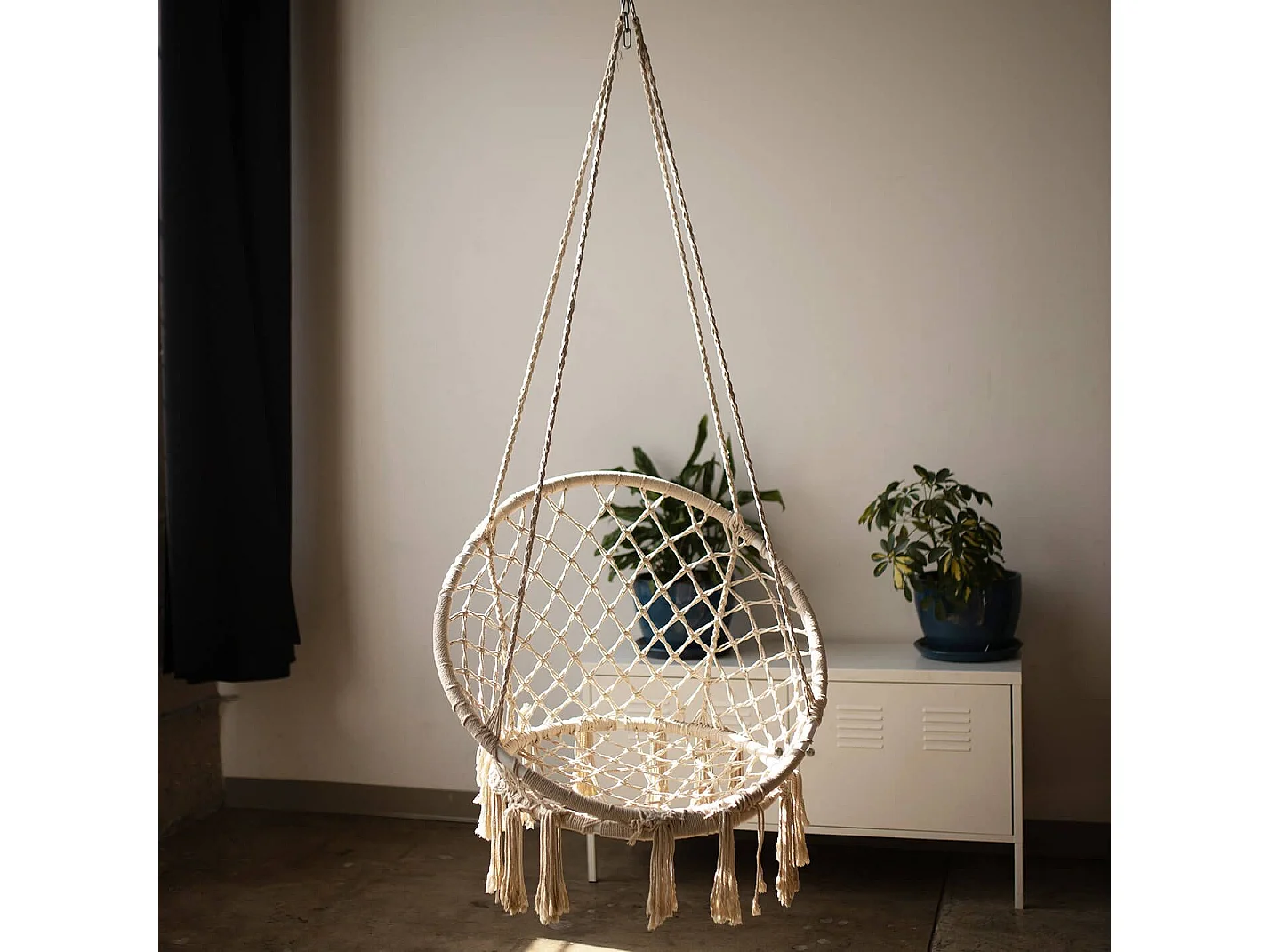 MilaniHome.it - Poltrona sedia sospesa in tessuto per esterno giardinodi coloreBeige