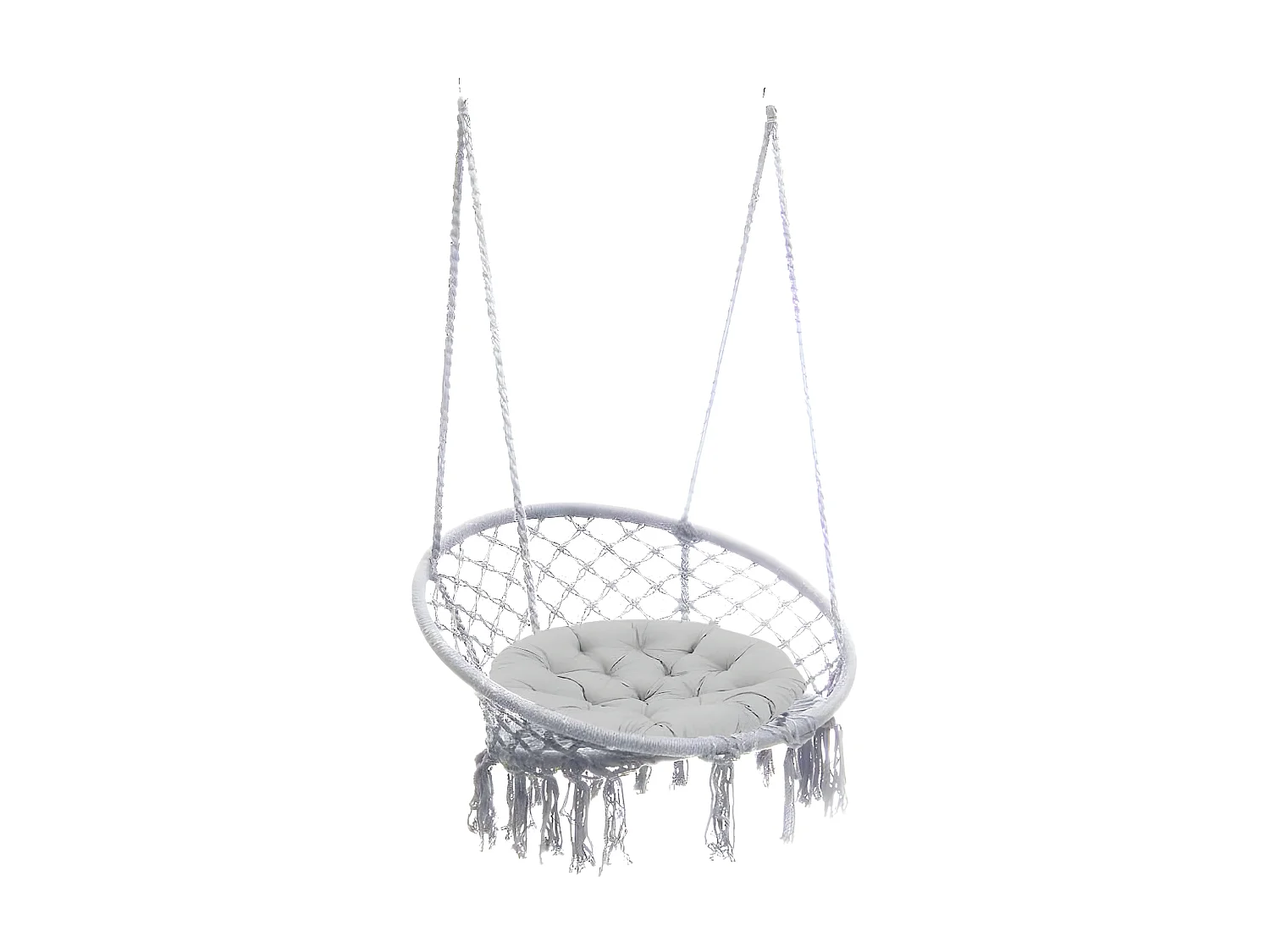 MilaniHome.it - Poltrona sedia sospesa in tessuto per esterno giardinodi coloreGrigio chiaro