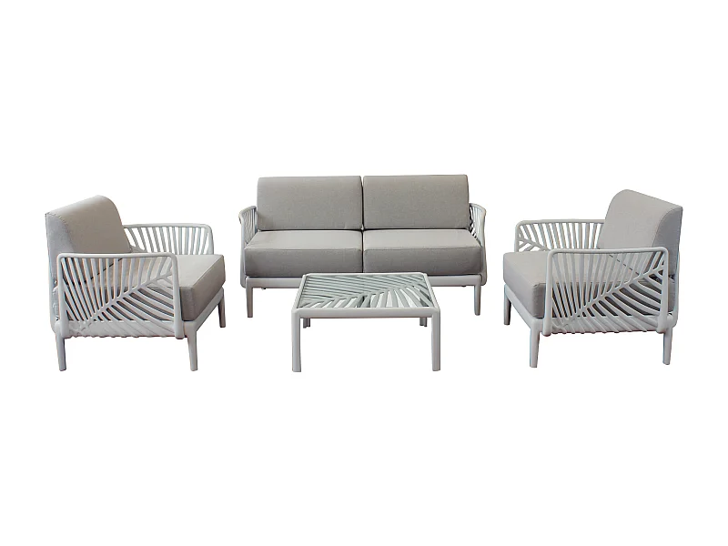 MilaniHome.it - Salotto con divano 2 posti da giardino in polipropilenedi coloreTortora