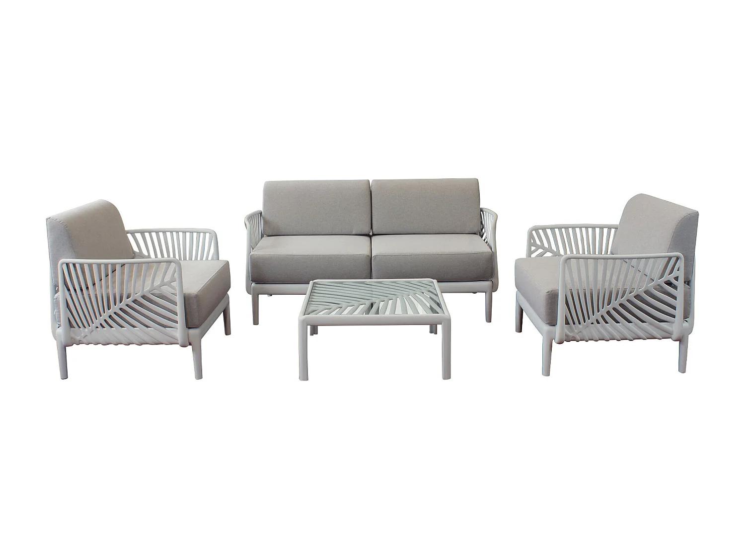 MilaniHome.it - Salotto con divano 2 posti da giardino in polipropilenedi coloreTortora