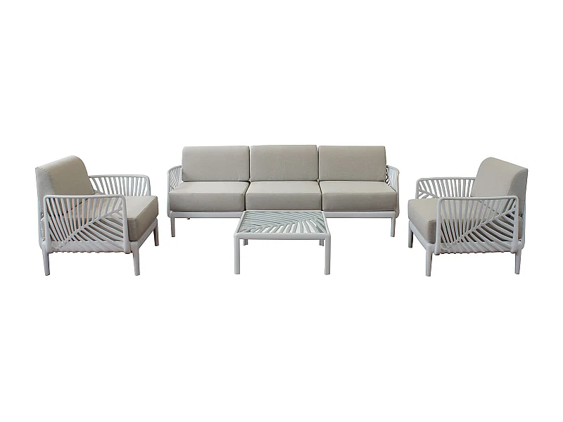 MilaniHome.it - Salotto con divano 3 posti da giardino in polipropilenedi coloreTortora