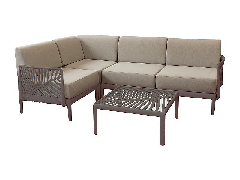 MilaniHome.it - Salotto angolare da giardino in polipropilenedi coloreTaupe