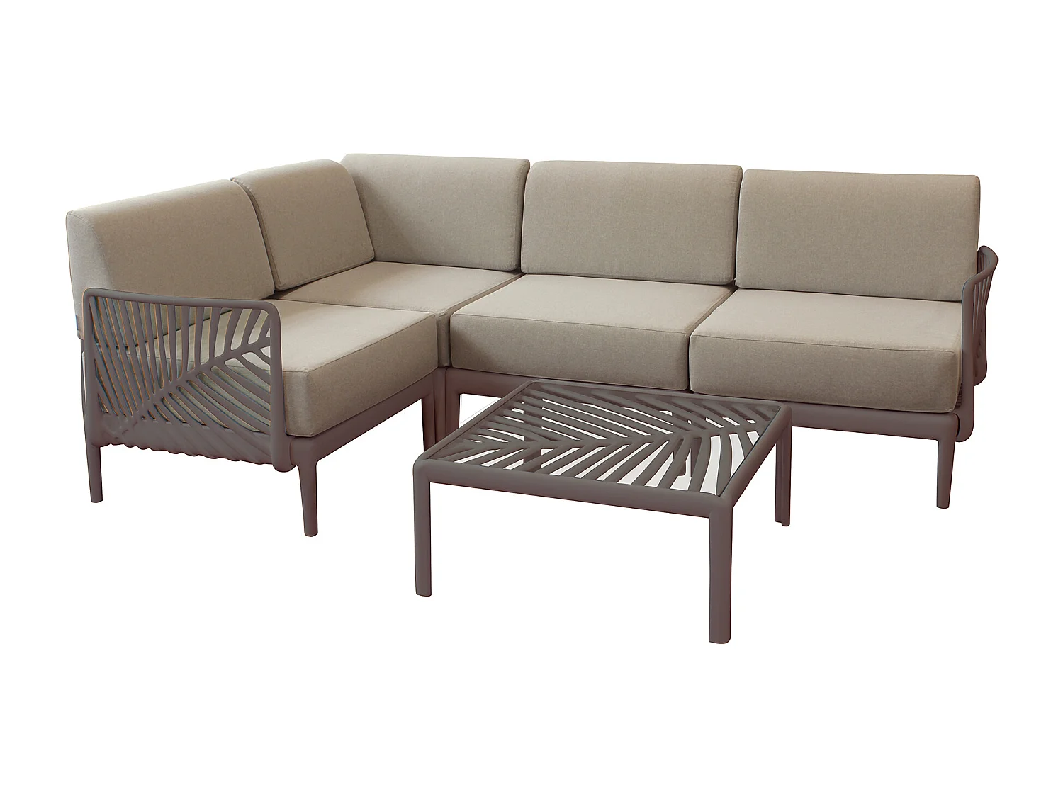 MilaniHome.it - Salotto angolare da giardino in polipropilenedi coloreTaupe