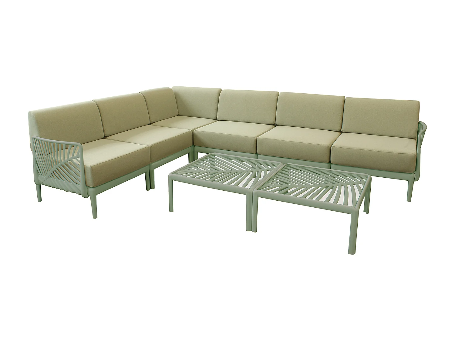 MilaniHome.it - Salotto angolare da giardino large in polipropilenedi coloreVerde Oliva