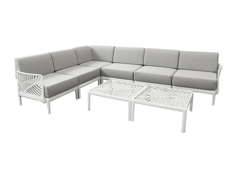 MilaniHome.it - Salotto angolare da giardino large in polipropilenedi coloreBianco