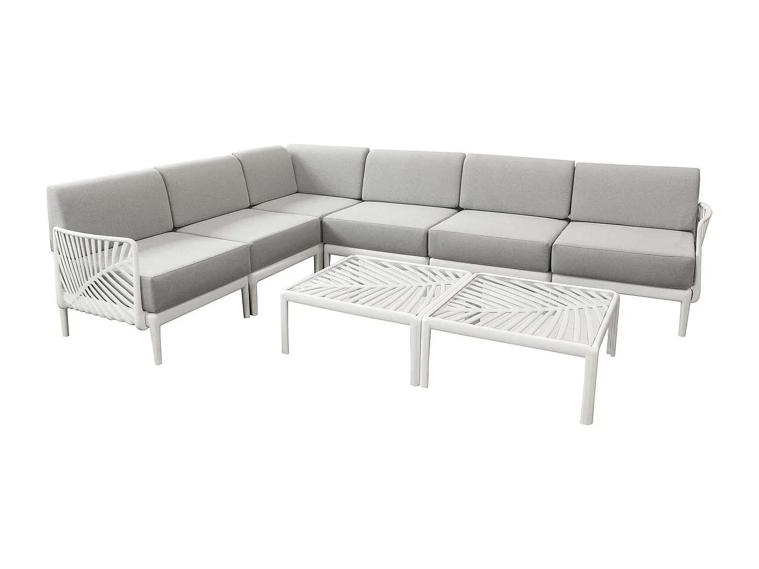 MilaniHome.it - Salotto angolare da giardino large in polipropilenedi coloreBianco