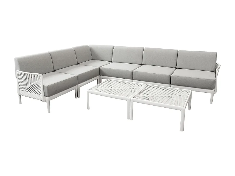 MilaniHome.it - Salotto angolare da giardino large in polipropilenedi coloreBianco