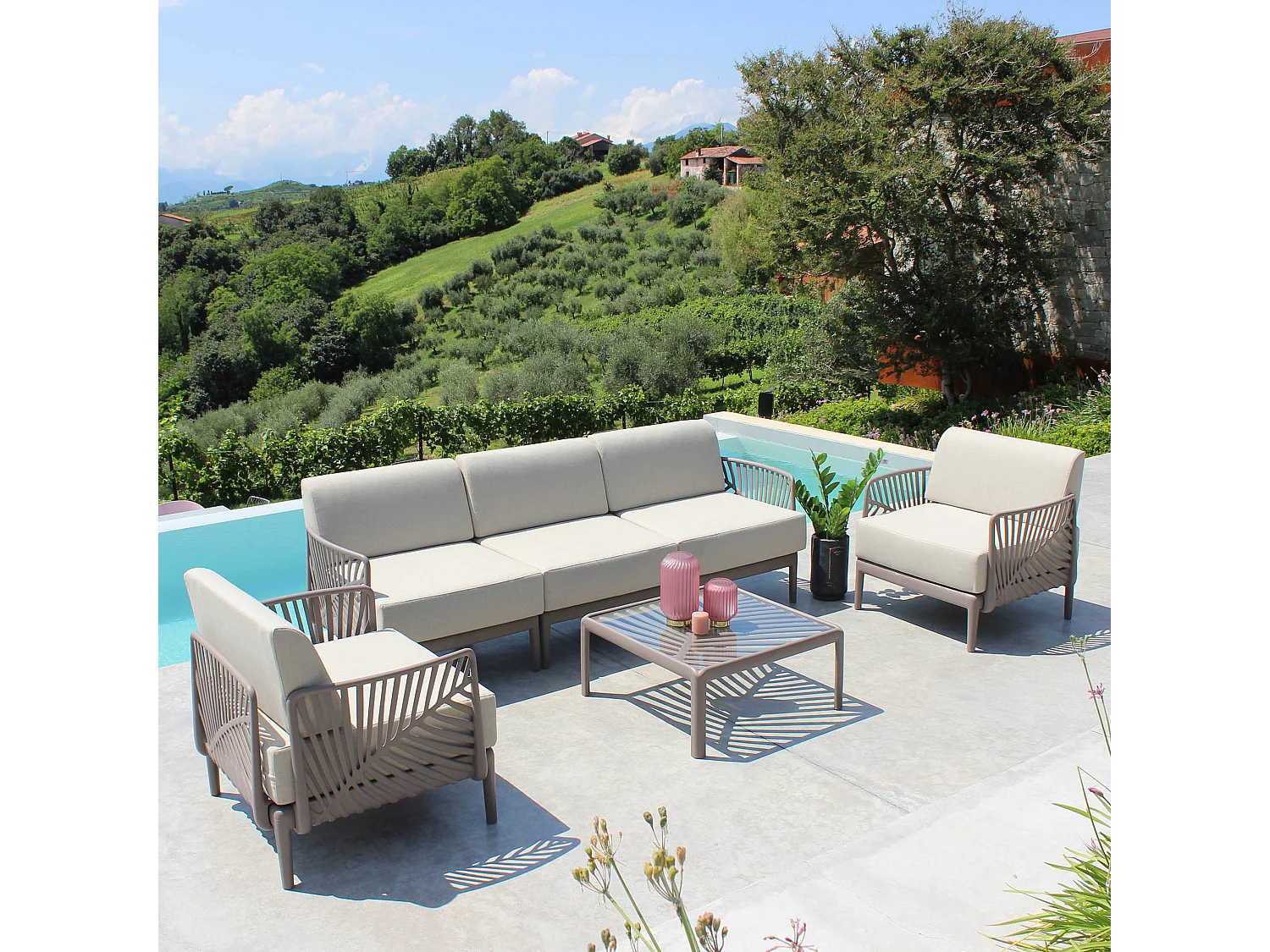 MilaniHome.it - Poltrona da giardino in polipropilenedi coloreTaupe