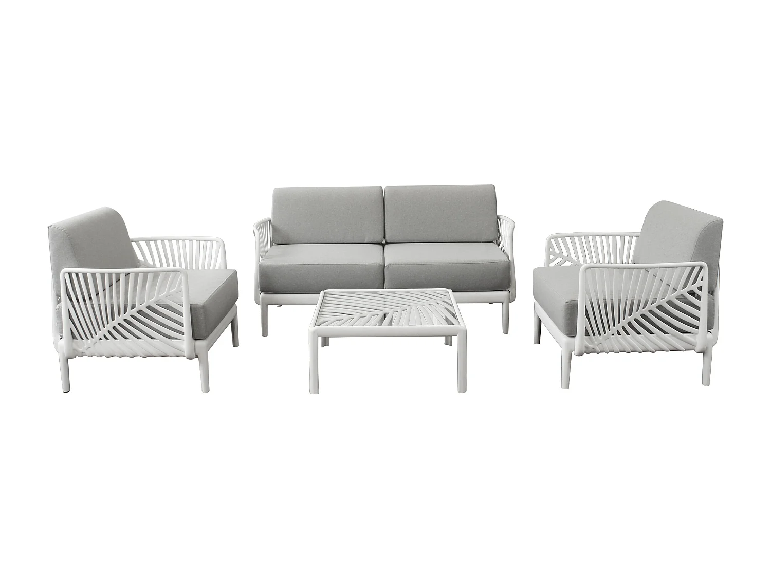 MilaniHome.it - Salotto con divano 2 posti da giardino in polipropilenedi coloreBianco