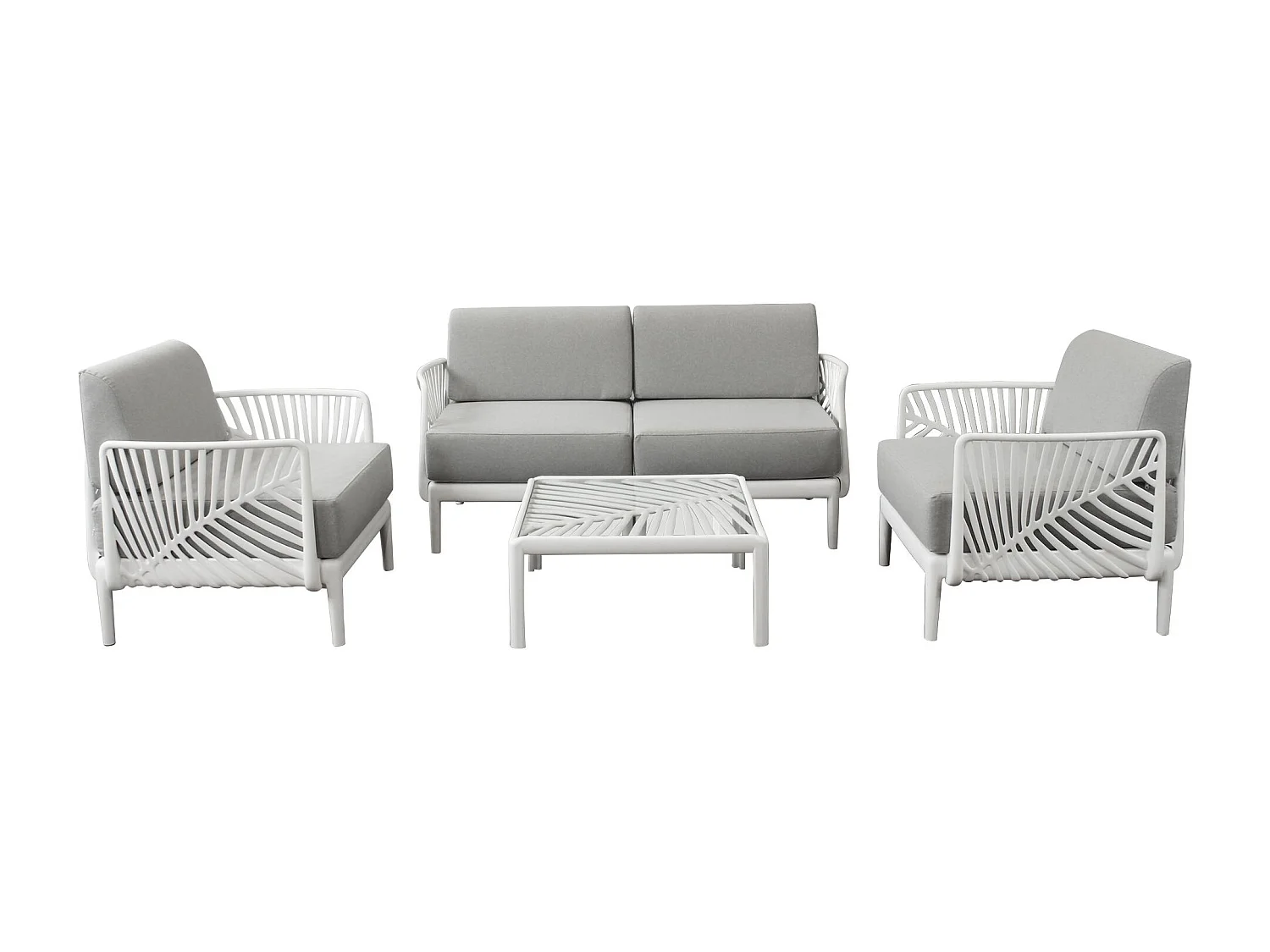 MilaniHome.it - Salotto con divano 2 posti da giardino in polipropilenedi coloreBianco