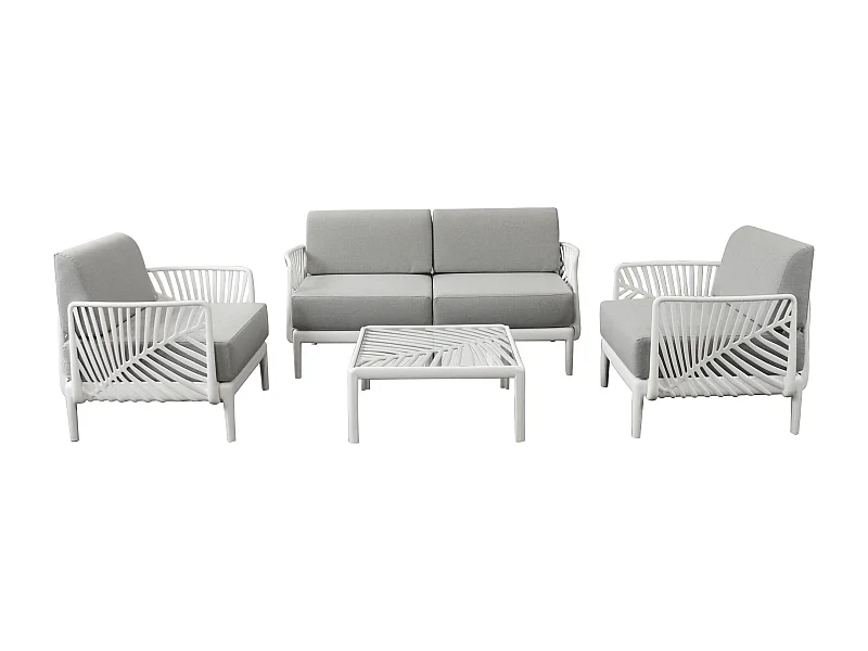 MilaniHome.it - Salotto con divano 2 posti da giardino in polipropilenedi coloreBianco