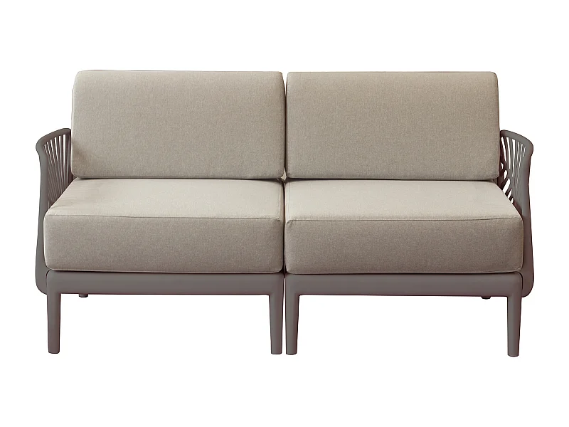 MilaniHome.it - Divano 2 posti da giardino in polipropilenedi coloreTaupe