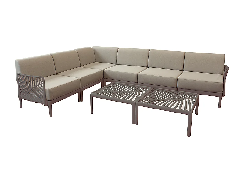 MilaniHome.it - Salotto angolare da giardino large in polipropilenedi coloreTaupe