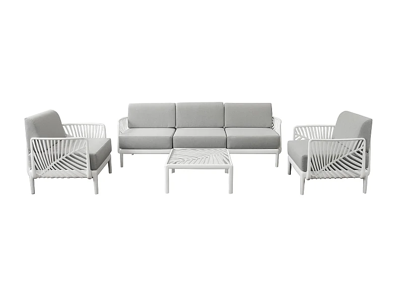 MilaniHome.it - Salotto con divano 3 posti da giardino in polipropilenedi coloreBianco