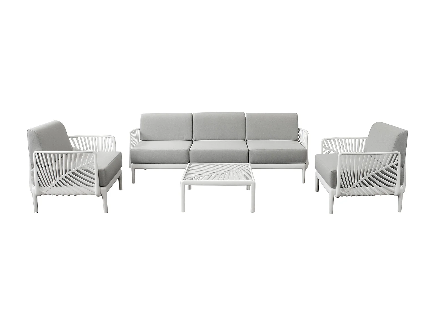 MilaniHome.it - Salotto con divano 3 posti da giardino in polipropilenedi coloreBianco