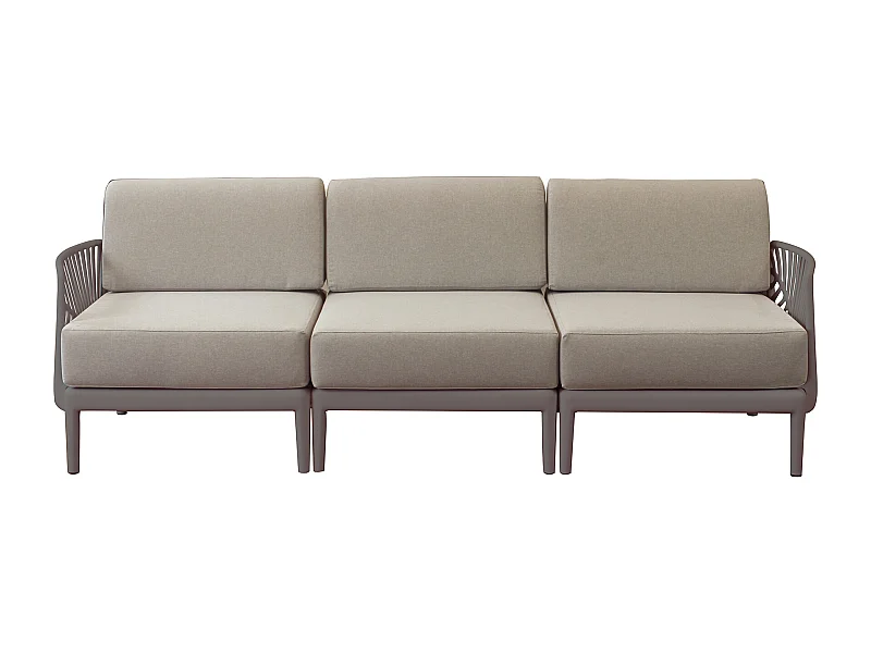 MilaniHome.it - Divano 3 posti da giardino in polipropilenedi coloreTaupe