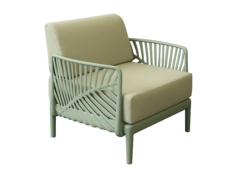 MilaniHome.it - Poltrona da giardino in polipropilenedi coloreVerde Oliva