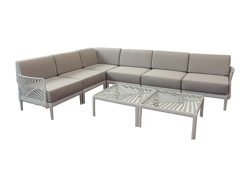 MilaniHome.it - Salotto angolare da giardino large in polipropilenedi coloreTortora