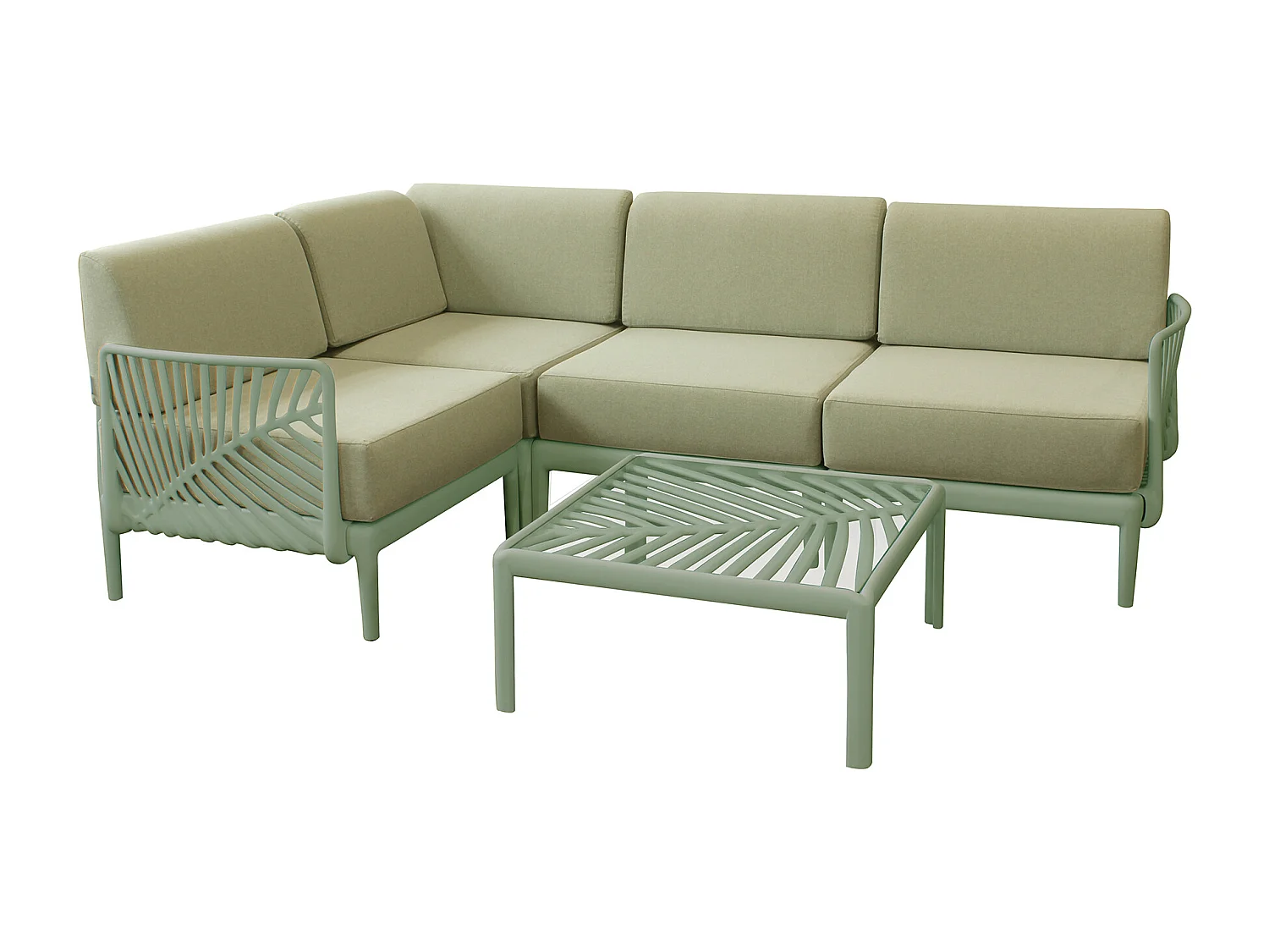 MilaniHome.it - Salotto angolare da giardino in polipropilenedi coloreVerde Oliva