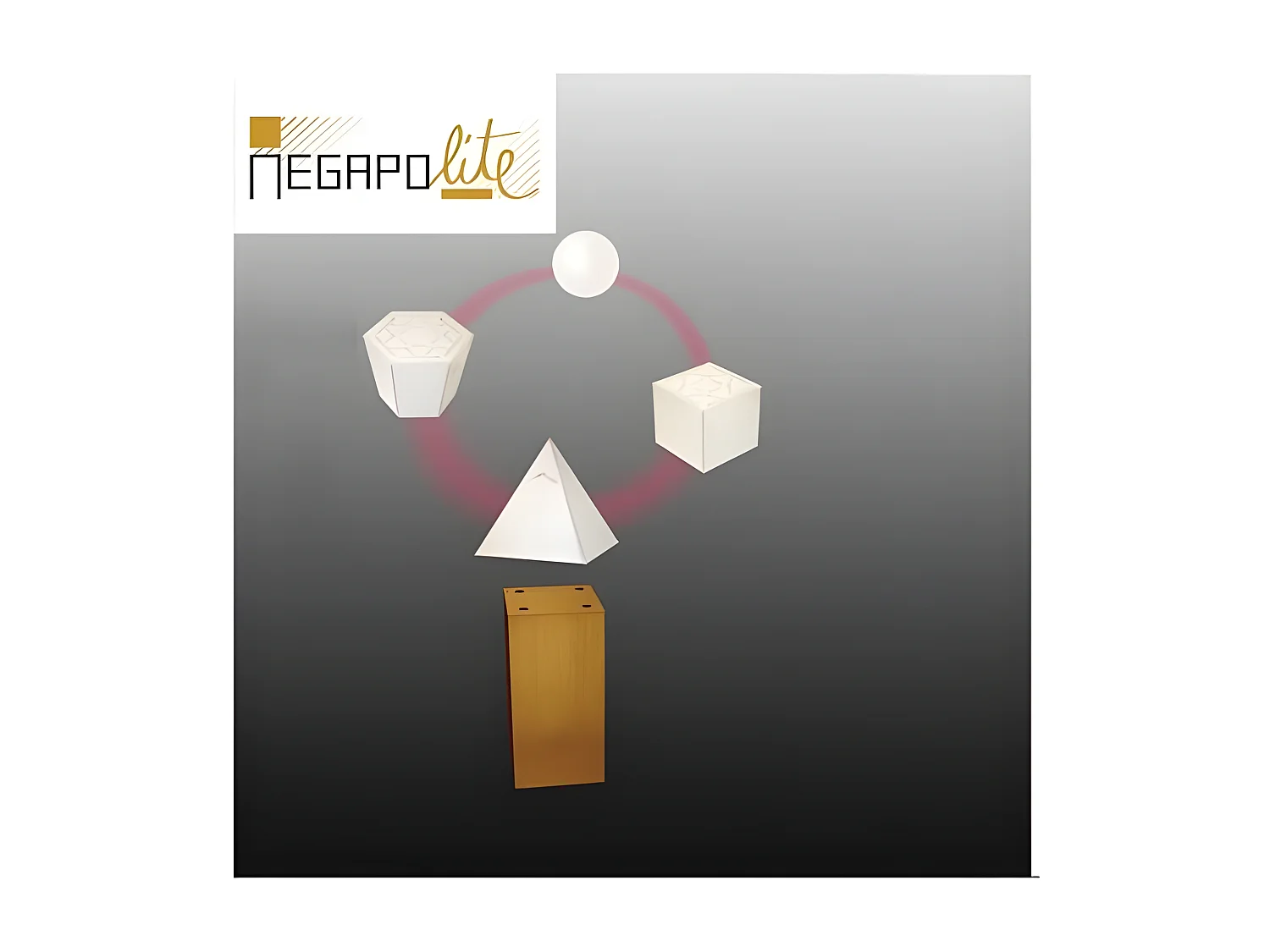 Lampe LED en lévitation en bois clair MEGAPOLITE (sans abat-jour)